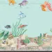 Illustration shows the inside of a home aquarium, with fish, snails, plants, and props.