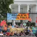 People vs Fossil Fuels protestors rally outside the White House