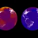 Colors are 2100 temperatures under business-as-usual (left, RCP8.5) and aggressive climate policy (right, RCP2.6).