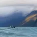 Diana Saverin and Weston Boyles made the turn around Glacier Point in turbulent seas. 