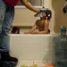 Nakeyja Cade bathes her three children in boiled bottled water after her one-year-old daughter, Zariyah Cade, had a blood test scoring high in lead content in Flint, Michigan, 2016.