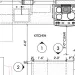 A schematic drawing of a kitchen.