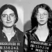 Black and white 1970s era mugshots of two women. 