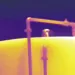 Colorful optical gas image shows leaking.