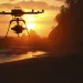 Drone Flies into Sunset