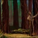Tiny stop-motion John Muir admiring a tree trunk