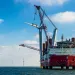 ocean platform with connected turbine