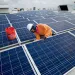 Ikea solar panels: Neil Black works on the installation of South Florida's largest solar panel array atop the future IKEA store in Miami, Wednesday, April 16, 2014. This is Ikea's 40th solar powered project in the U.S. The 178,000 square foot solar array 