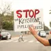 A Keystone XL protester in Santa Monica, 2013.