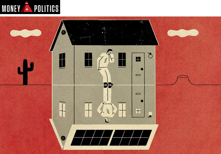 Arizona has the perfect climate for solar power, so why aren't there more panels on rooftops? Illustration by David Plunkert.