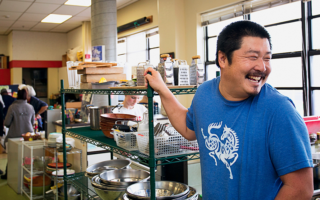 Much of the produce for Growing Leaders' meals comes from the large garden at Berkeley's Willard Middle School, which Matt Tsang oversees. Proceeds from those meals—together with the city's penny-an-ounce tax on sugary drinks—keep the program going.