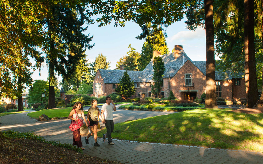 The grounds at the historic Manor House at Lewis &amp; Clark College are managed according to organic-land-care principles as part of the campus-wide program to promote sustainable landscapes.