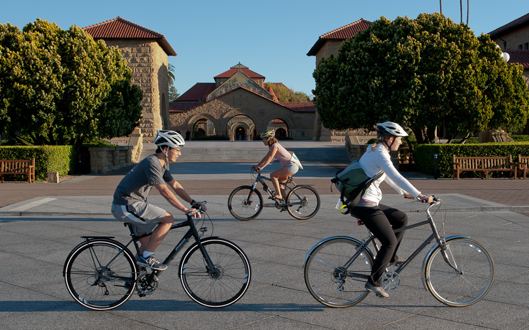 As one of the nation's first platinum-level Bicycle Friendly Universities, Stanford University has a bicycle program that accommodates an estimated 13,000 bikes on campus each day.