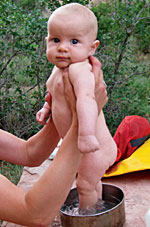 A couple plopped their baby in a basket and floated into the wild.