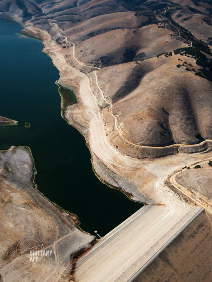 Dry dam at Lake San Antonio in California