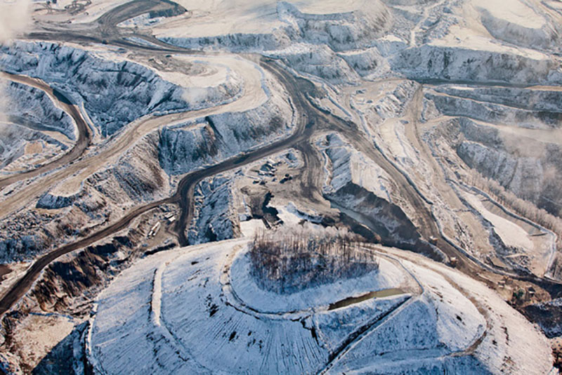 The Jarell cemetery on Montcoal Mountain in West Virginia—an island surrounded by a vast mountaintop-removal mine.