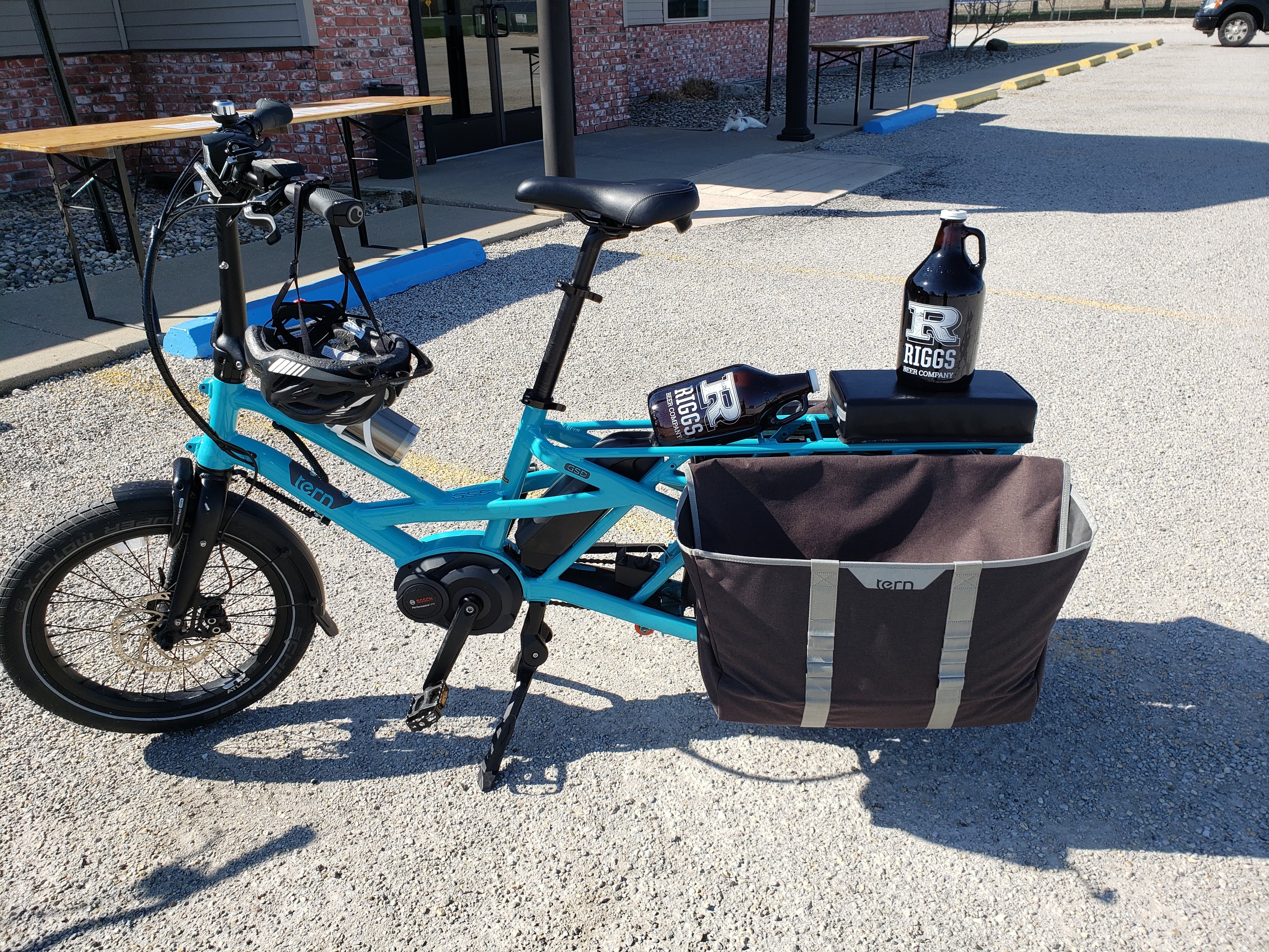 Blue cargo bike
