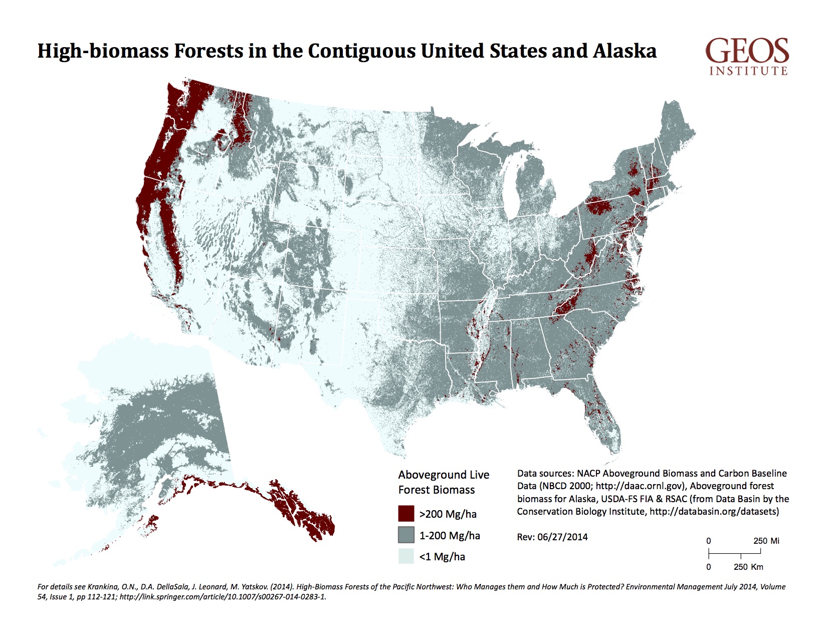 High Biomass Forest US Map