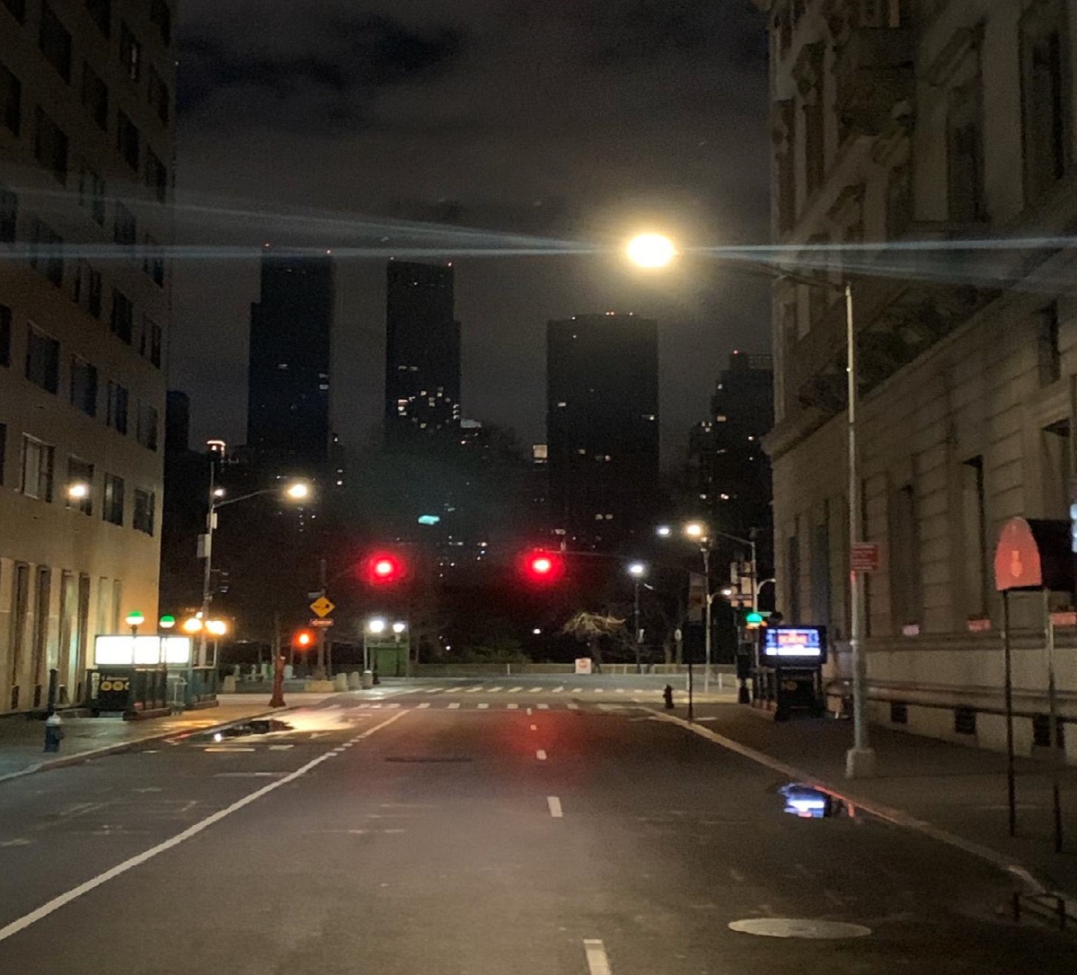 An empty New York City street.