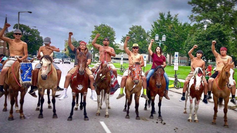 Tribal youth led the march. Photo credit Shannon Graves