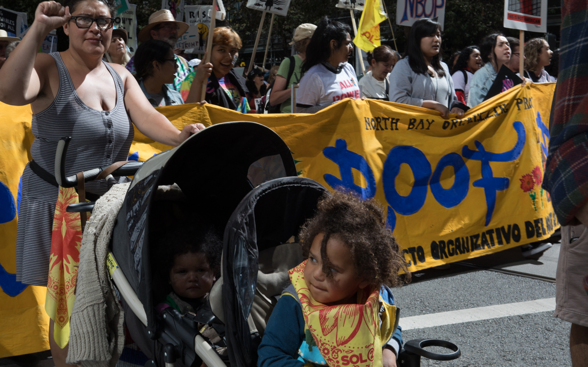Baby protesters were everywhere in evidence, even if they couldn't march yet.