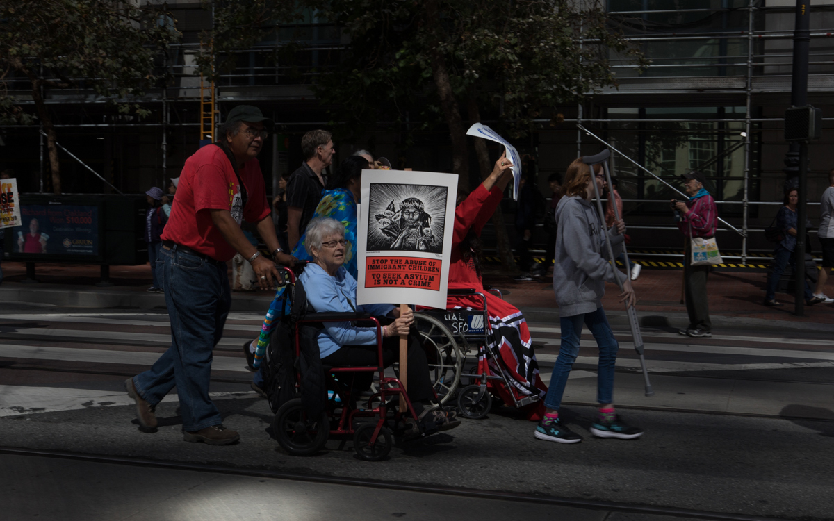 Immigrant rights were also on the minds of many marchers. 