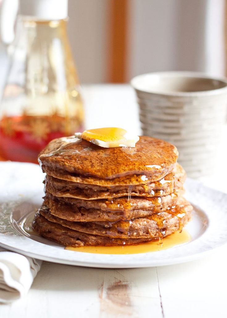 Pumpkin chia pancakes