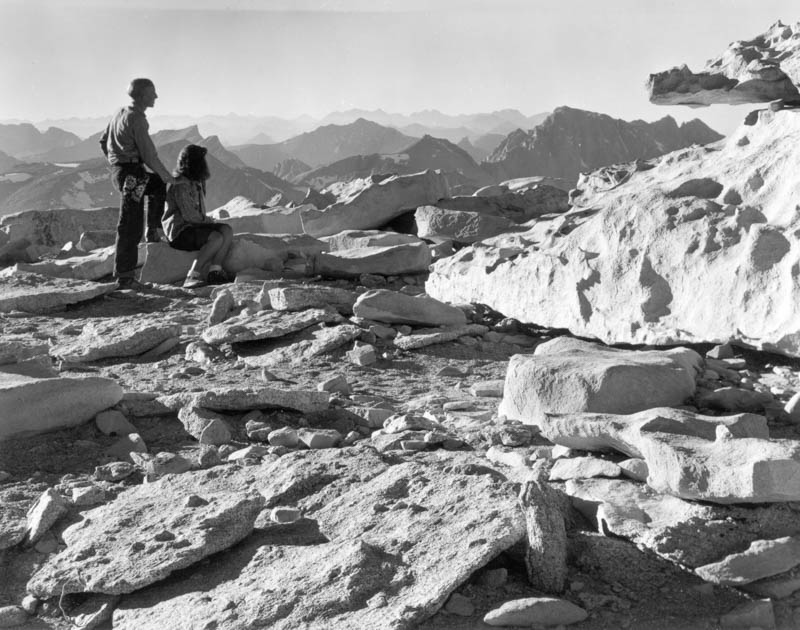 David and Joanne Wright, atop Mt. Whitney at sunset