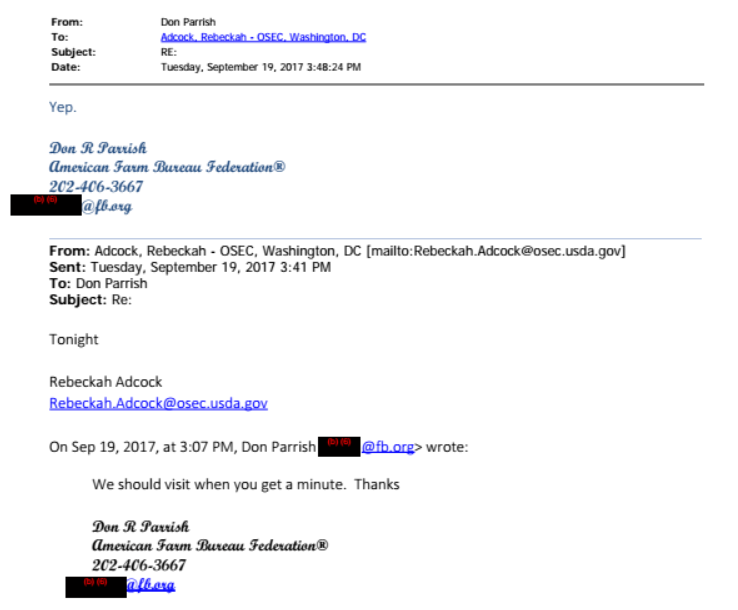 Another mysterious email between Parrish and Adcock
