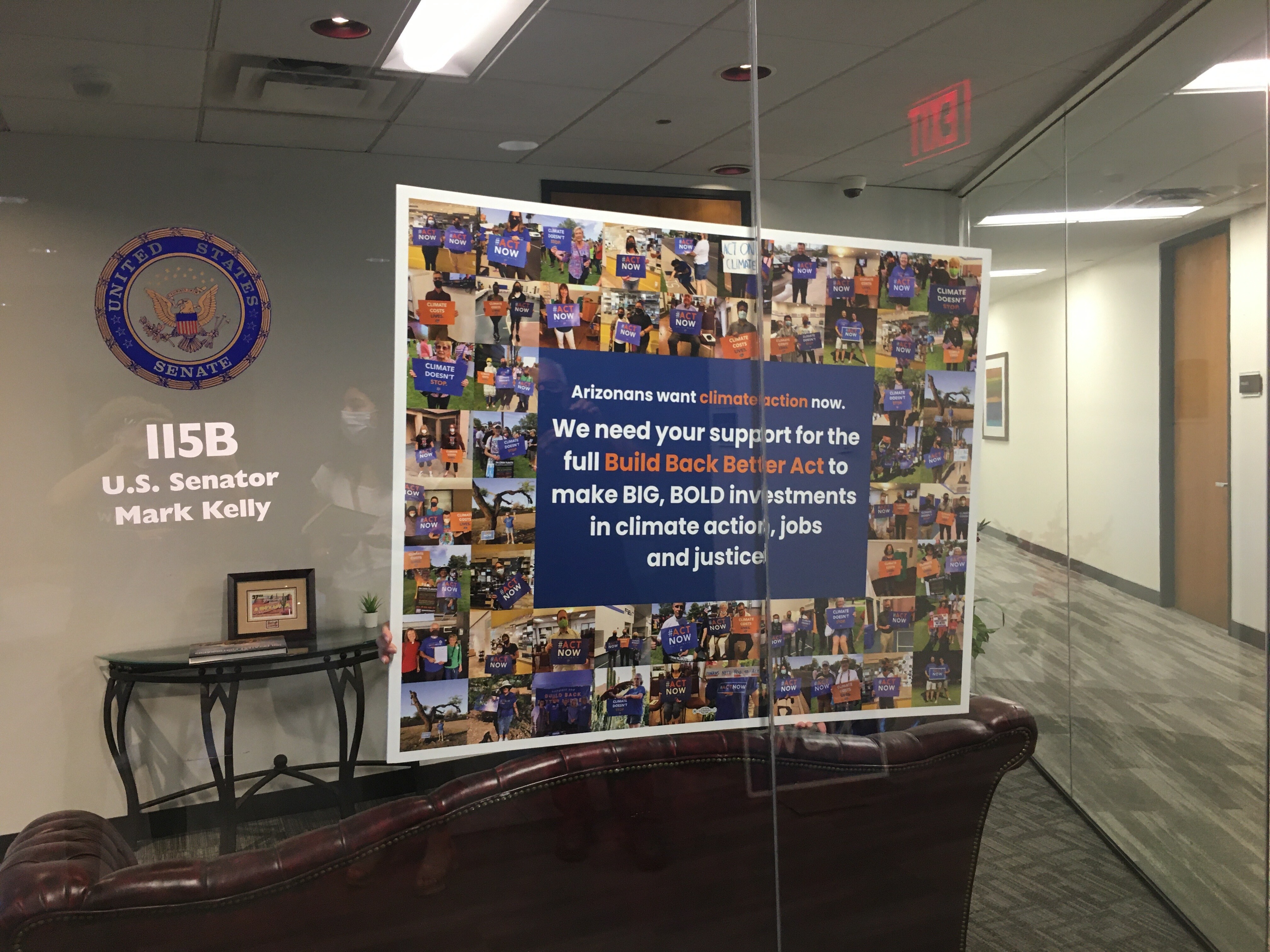 The photoboard in Senator Kelly's office