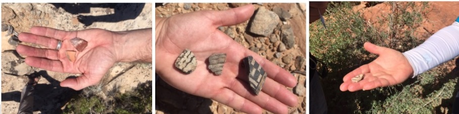 Pottery and tool shards seen on our Bears Ear hike - there were so many!