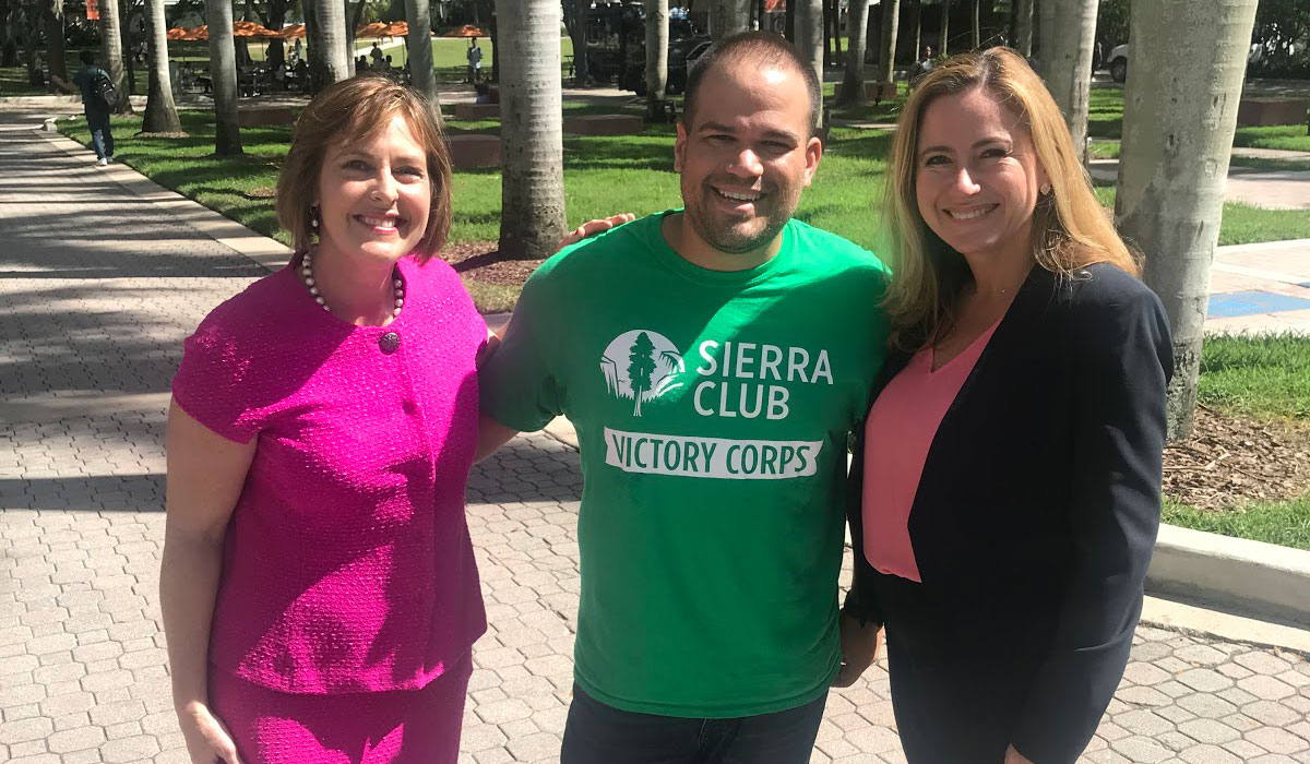 Left to right: Congresswoman Kathy Castor, Ricky Junquera, Debbie Mucarsel-Powell at the University of Miami.