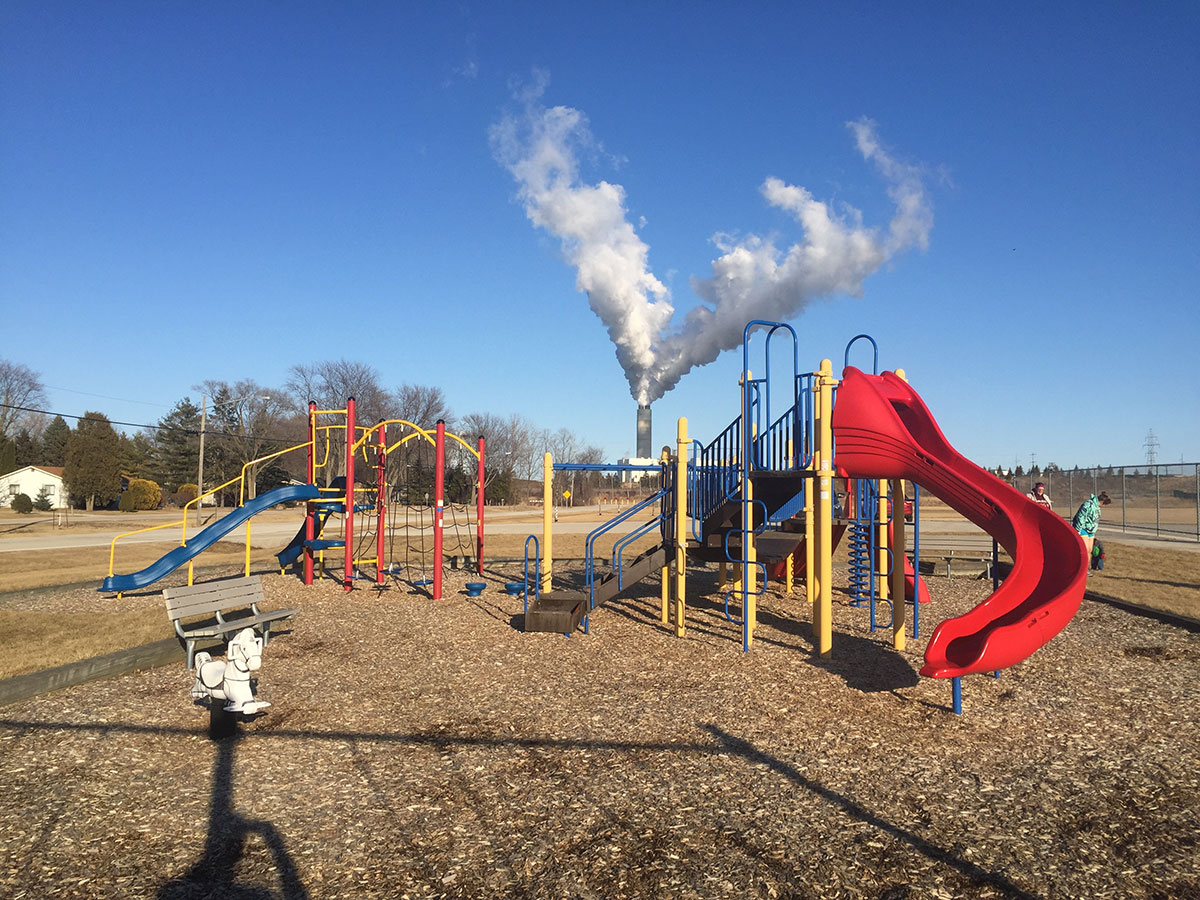 Coal dust covered the playground at Haas Park