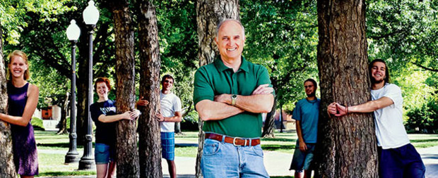 Professor David Orr and his students, Oberlin College, June 2012. "Hope," he often tells them, "is a verb with its sleeves rolled up." | Photo by Raymundo Garza