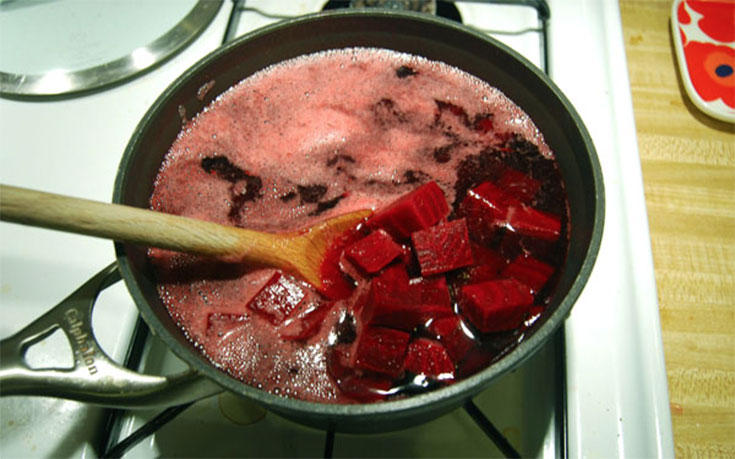 Red beets for a nice pink.