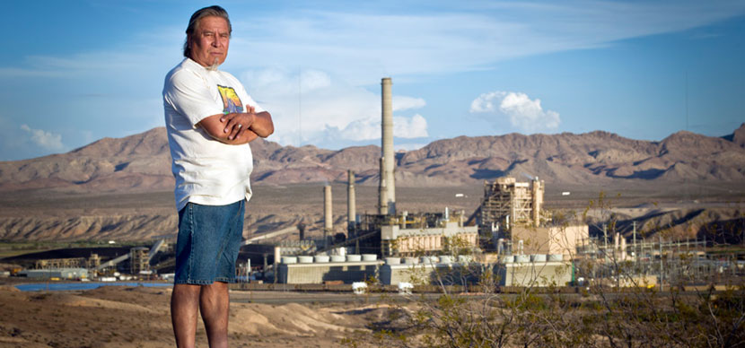 Vernon Lee at the Moapa tribal cemetery. "Last year we averaged one funeral every two months," he said. "That's out of about 200 people who live here."