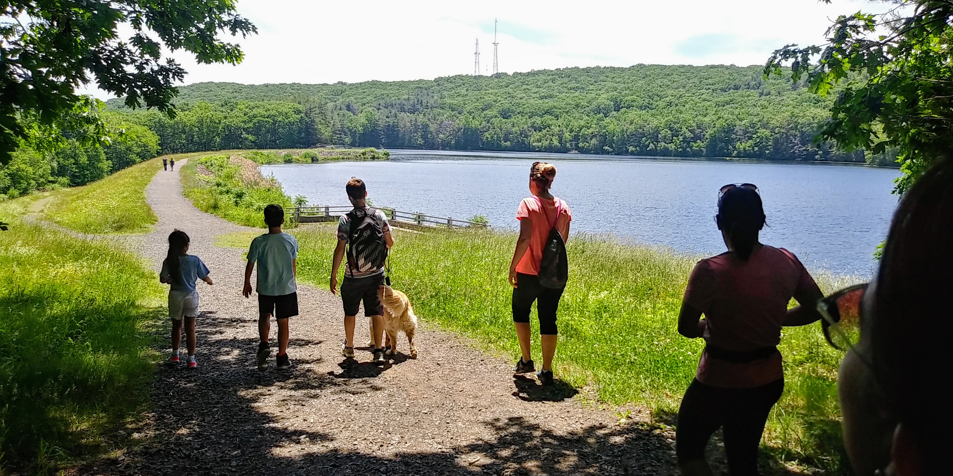 A family on a hike