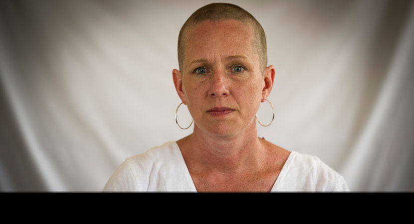 Marilyn Mullens, shortly after she had her head shaved to protest mountaintop-removal mining. | Ami Vitale/Panos Pictures
