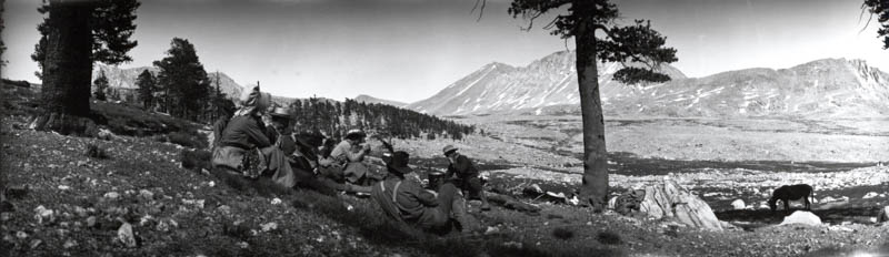 Supper at base camp, near timber line, Tyndall Creek Valley