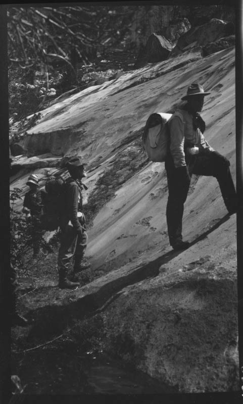 Hikers on Granite Slope