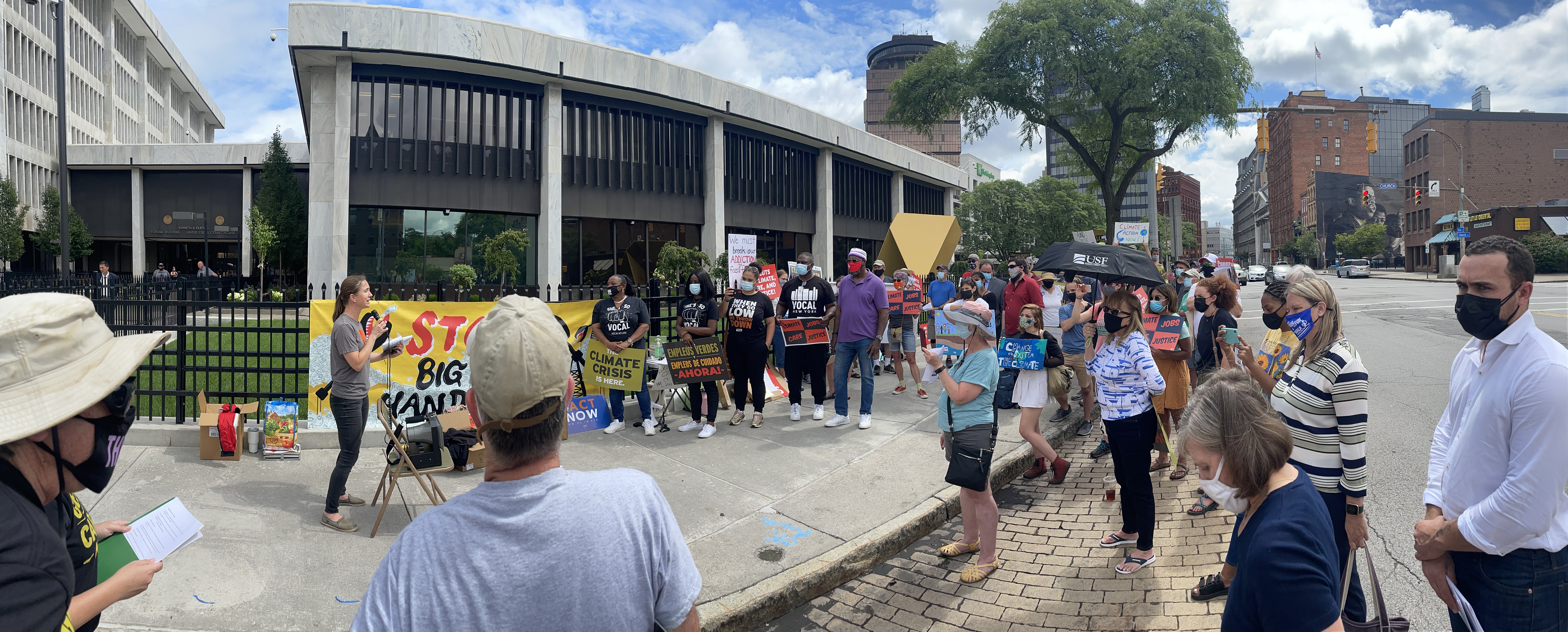 rally-goers at the Rochester demonstration