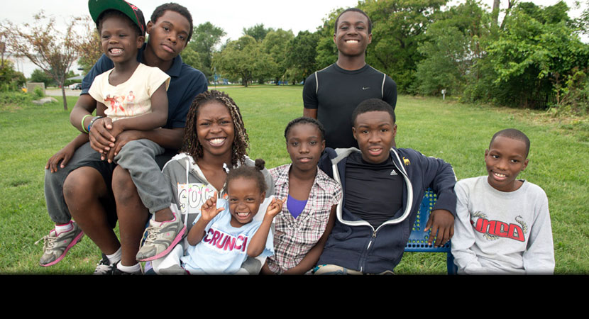 Alisha Winters and her seven children. | Ami Vitale/Panos Pictures