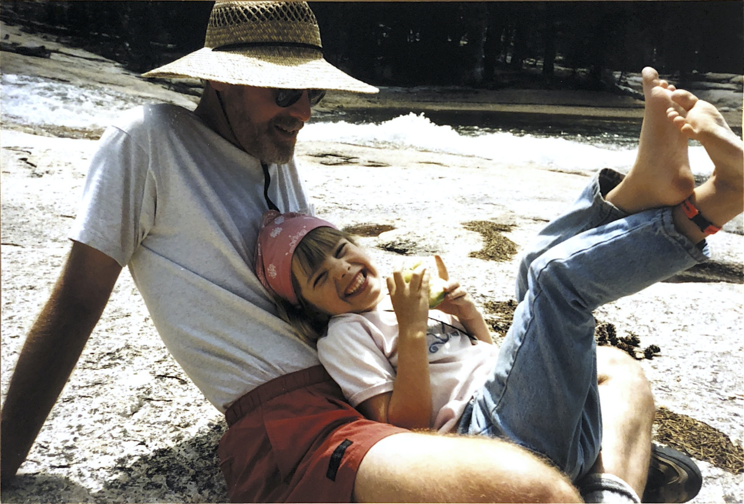 Young Elisabeth enjoys Yosemite National Park with family. 