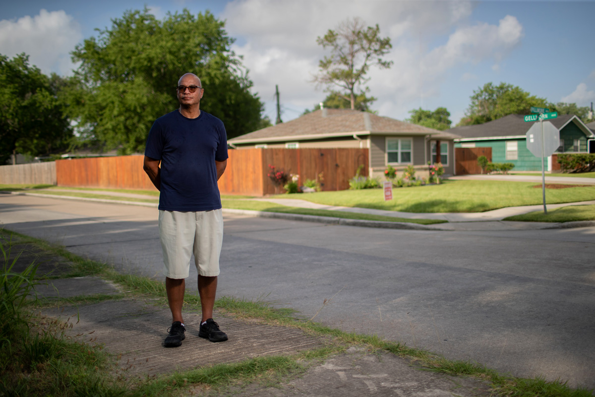 Cyrus Cormier near his home in the Pleasantville neighborhood. 