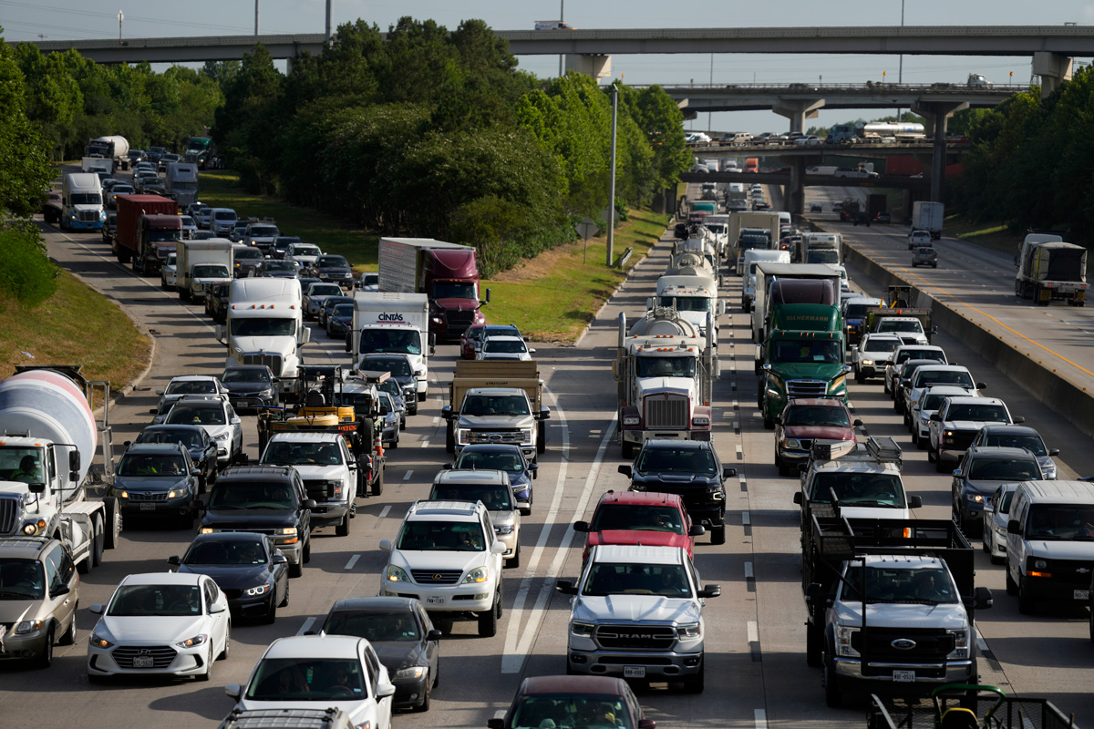 Morning traffic on Houston’s East Loop Freeway. 