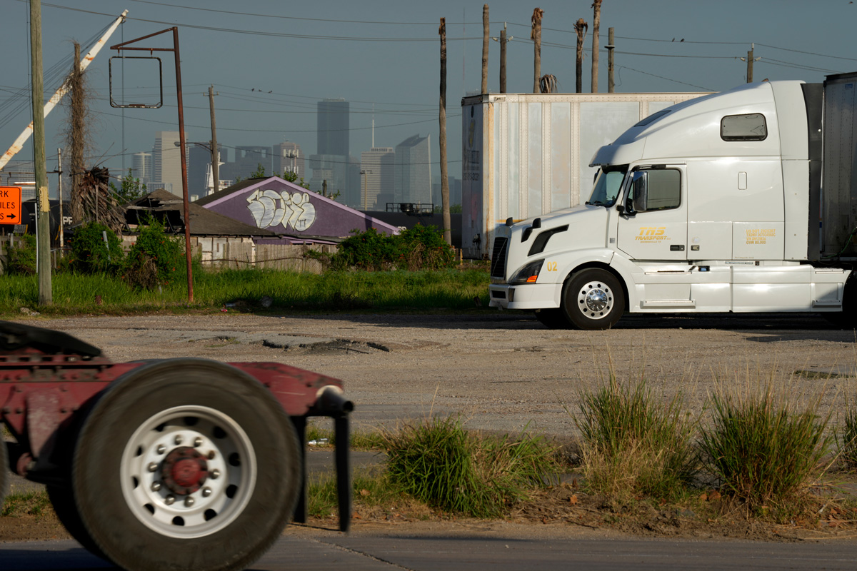 A truck yard in Houston.